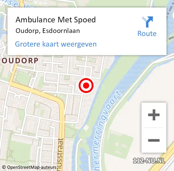 Locatie op kaart van de 112 melding: Ambulance Met Spoed Naar Oudorp, Esdoornlaan op 5 maart 2018 21:02