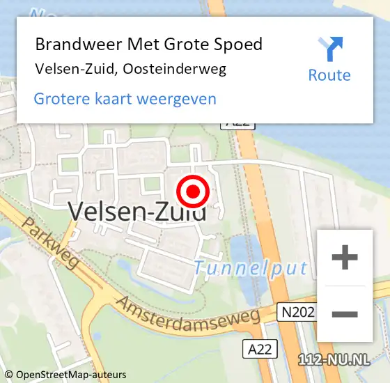 Locatie op kaart van de 112 melding: Brandweer Met Grote Spoed Naar Velsen-Zuid, Oosteinderweg op 5 maart 2018 21:07