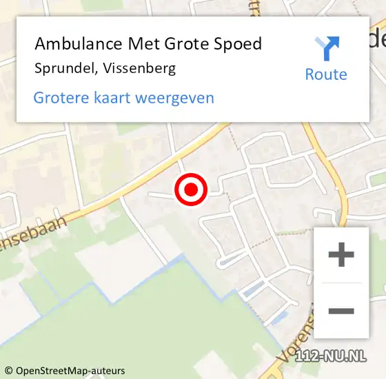 Locatie op kaart van de 112 melding: Ambulance Met Grote Spoed Naar Sprundel, Vissenberg op 5 maart 2018 21:08