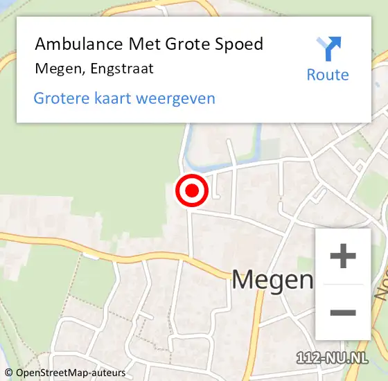 Locatie op kaart van de 112 melding: Ambulance Met Grote Spoed Naar Megen, Engstraat op 5 maart 2018 21:23