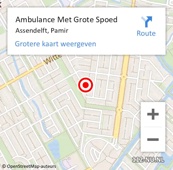 Locatie op kaart van de 112 melding: Ambulance Met Grote Spoed Naar Assendelft, Pamir op 5 maart 2018 22:19