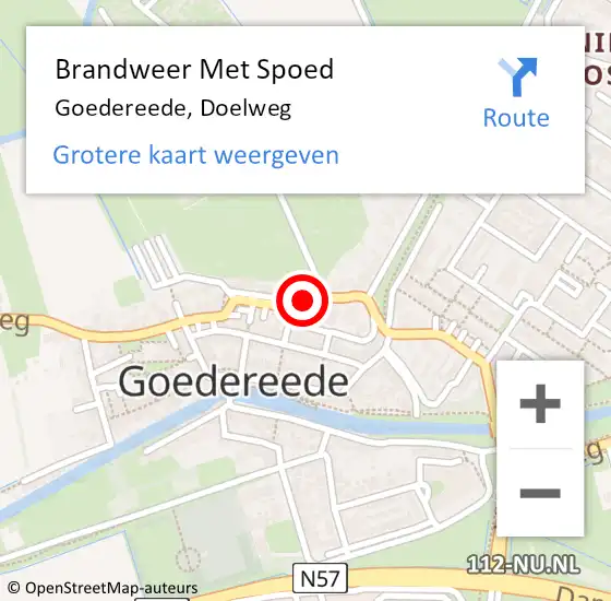 Locatie op kaart van de 112 melding: Brandweer Met Spoed Naar Goedereede, Doelweg op 5 maart 2018 23:05