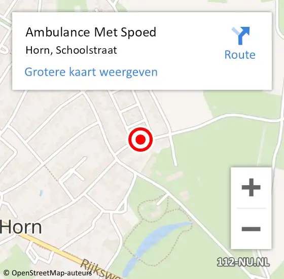 Locatie op kaart van de 112 melding: Ambulance Met Spoed Naar Horn, Schoolstraat op 6 maart 2018 01:33