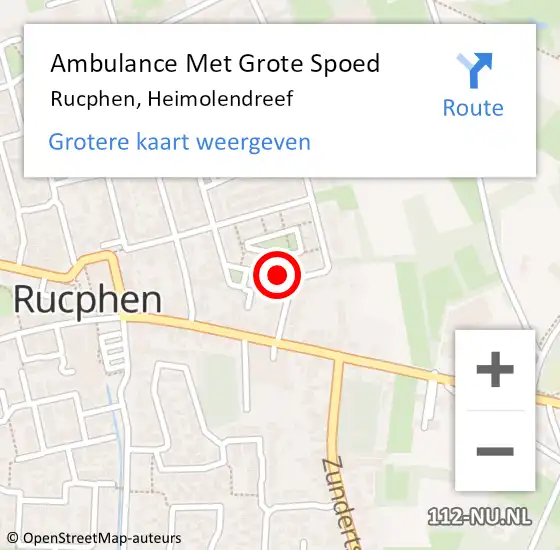 Locatie op kaart van de 112 melding: Ambulance Met Grote Spoed Naar Rucphen, Heimolendreef op 6 maart 2018 02:53