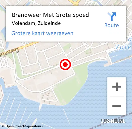 Locatie op kaart van de 112 melding: Brandweer Met Grote Spoed Naar Volendam, Zuideinde op 6 maart 2018 05:57