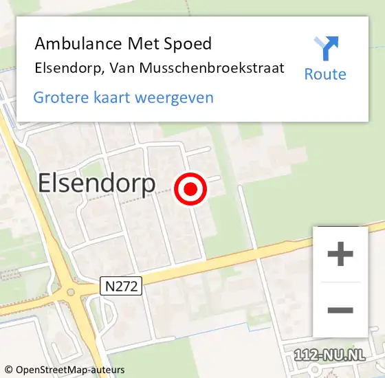 Locatie op kaart van de 112 melding: Ambulance Met Spoed Naar Elsendorp, Van Musschenbroekstraat op 6 maart 2018 06:26