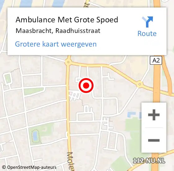 Locatie op kaart van de 112 melding: Ambulance Met Grote Spoed Naar Maasbracht, Raadhuisstraat op 6 maart 2018 07:40