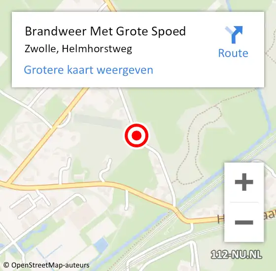 Locatie op kaart van de 112 melding: Brandweer Met Grote Spoed Naar Zwolle, Helmhorstweg op 6 maart 2018 09:06