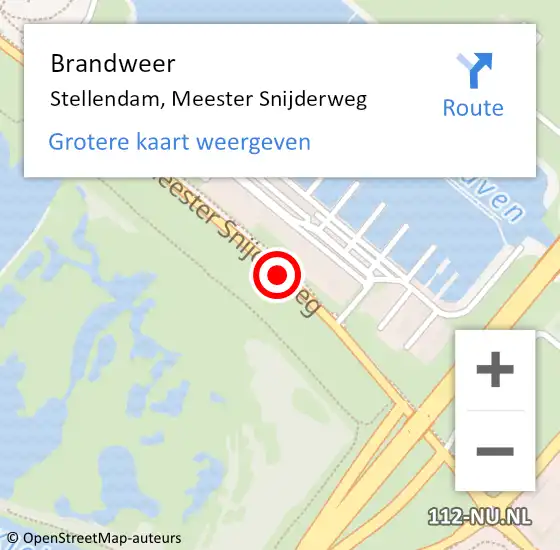 Locatie op kaart van de 112 melding: Brandweer Stellendam, Meester Snijderweg op 6 maart 2018 09:37