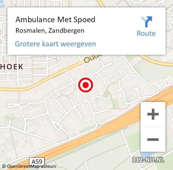 Locatie op kaart van de 112 melding: Ambulance Met Spoed Naar Rosmalen, Zandbergen op 18 februari 2014 10:17