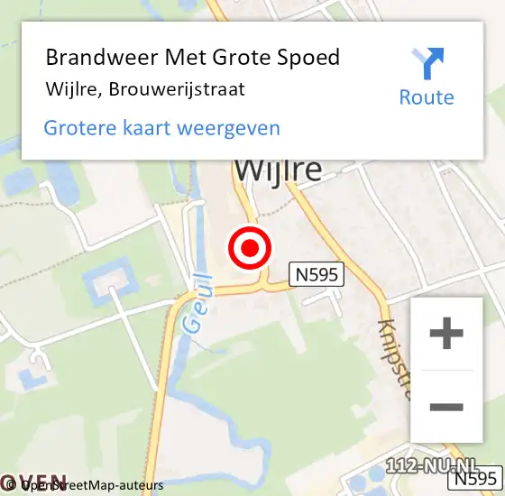 Locatie op kaart van de 112 melding: Brandweer Met Grote Spoed Naar Wijlre, Brouwerijstraat op 6 maart 2018 12:05