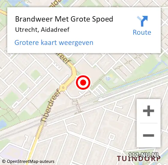 Locatie op kaart van de 112 melding: Brandweer Met Grote Spoed Naar Utrecht, Aidadreef op 6 maart 2018 12:08