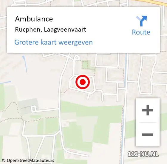 Locatie op kaart van de 112 melding: Ambulance Rucphen, Laagveenvaart op 6 maart 2018 12:24