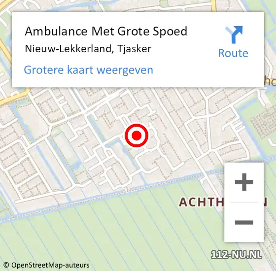 Locatie op kaart van de 112 melding: Ambulance Met Grote Spoed Naar Nieuw-Lekkerland, Tjasker op 6 maart 2018 12:40