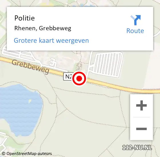 Locatie op kaart van de 112 melding: Politie Rhenen, Grebbeweg op 6 maart 2018 12:50