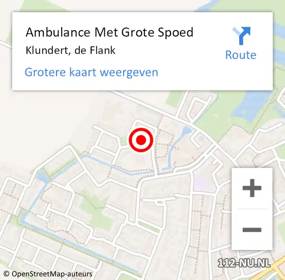 Locatie op kaart van de 112 melding: Ambulance Met Grote Spoed Naar Klundert, de Flank op 6 maart 2018 13:51