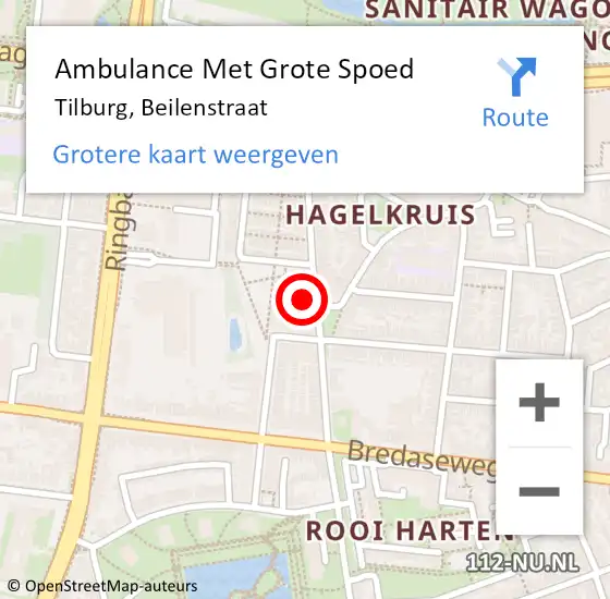 Locatie op kaart van de 112 melding: Ambulance Met Grote Spoed Naar Tilburg, Beilenstraat op 6 maart 2018 14:01