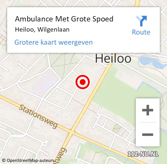 Locatie op kaart van de 112 melding: Ambulance Met Grote Spoed Naar Heiloo, Wilgenlaan op 6 maart 2018 15:07