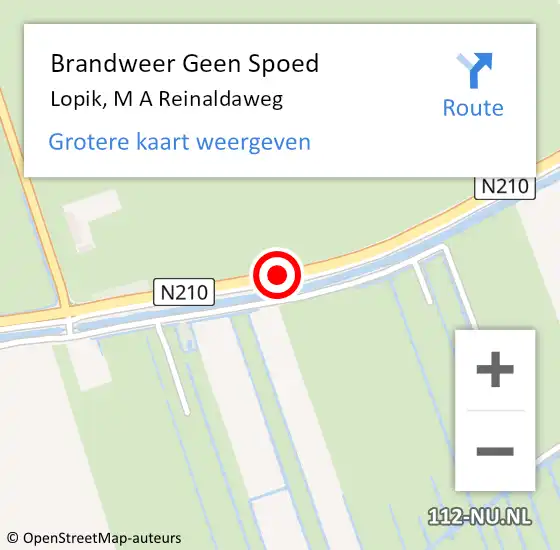 Locatie op kaart van de 112 melding: Brandweer Geen Spoed Naar Lopik, M A Reinaldaweg op 6 maart 2018 17:02