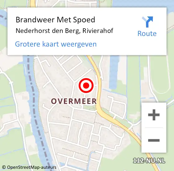 Locatie op kaart van de 112 melding: Brandweer Met Spoed Naar Nederhorst den Berg, Rivierahof op 6 maart 2018 19:42