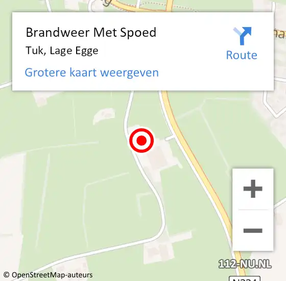 Locatie op kaart van de 112 melding: Brandweer Met Spoed Naar Tuk, Lage Egge op 22 september 2013 21:54