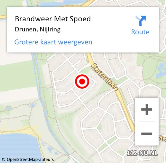 Locatie op kaart van de 112 melding: Brandweer Met Spoed Naar Drunen, Nijlring op 6 maart 2018 20:09