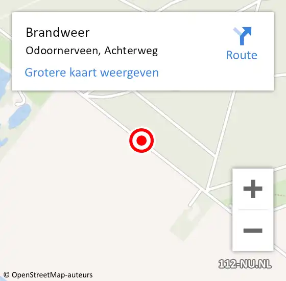 Locatie op kaart van de 112 melding: Brandweer Odoornerveen, Achterweg op 6 maart 2018 20:14