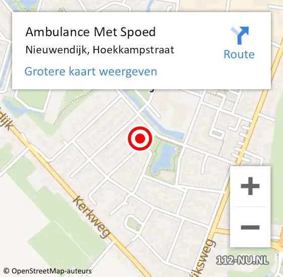 Locatie op kaart van de 112 melding: Ambulance Met Spoed Naar Nieuwendijk, Hoekkampstraat op 6 maart 2018 20:16