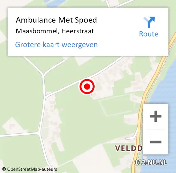 Locatie op kaart van de 112 melding: Ambulance Met Spoed Naar Maasbommel, Heerstraat op 6 maart 2018 20:17