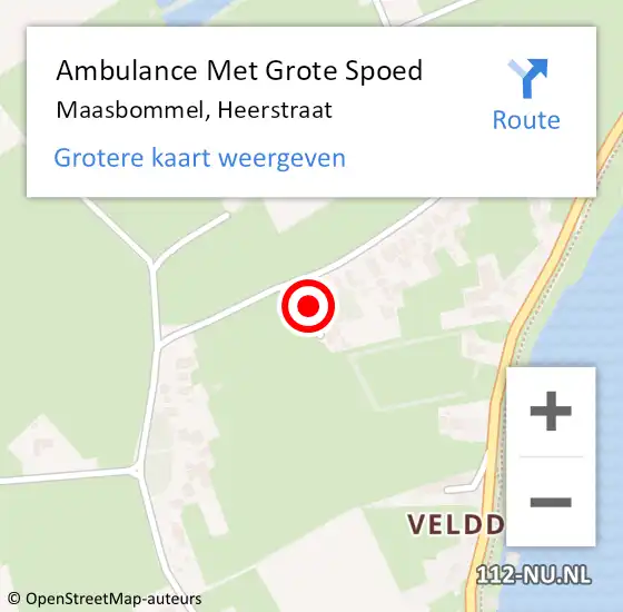 Locatie op kaart van de 112 melding: Ambulance Met Grote Spoed Naar Maasbommel, Heerstraat op 6 maart 2018 20:45