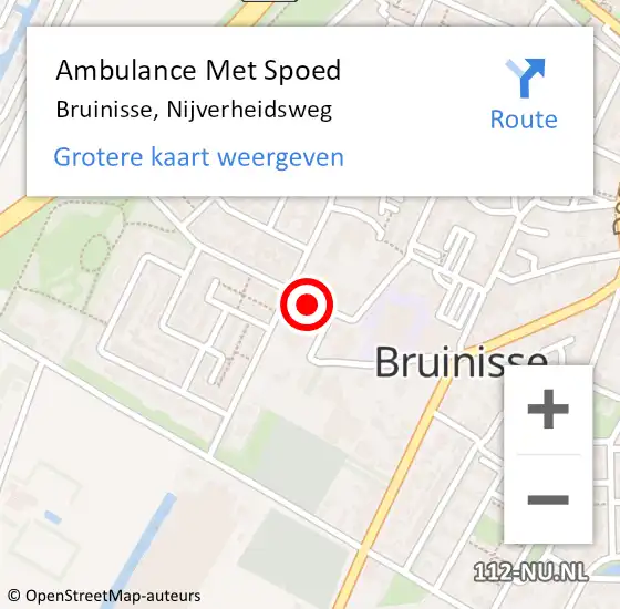 Locatie op kaart van de 112 melding: Ambulance Met Spoed Naar Bruinisse, Nijverheidsweg op 6 maart 2018 20:52