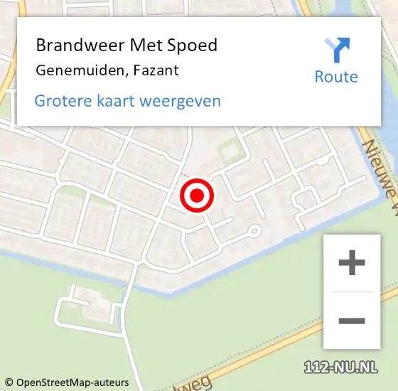 Locatie op kaart van de 112 melding: Brandweer Met Spoed Naar Genemuiden, Fazant op 6 maart 2018 21:03