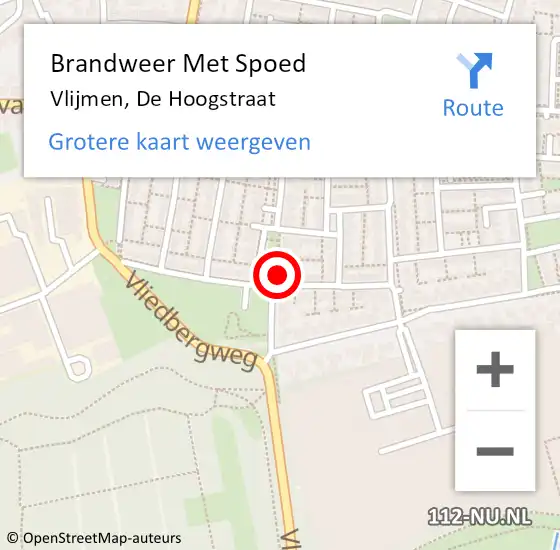 Locatie op kaart van de 112 melding: Brandweer Met Spoed Naar Vlijmen, De Hoogstraat op 6 maart 2018 21:06