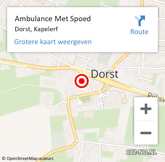 Locatie op kaart van de 112 melding: Ambulance Met Spoed Naar Dorst, Kapelerf op 6 maart 2018 22:15