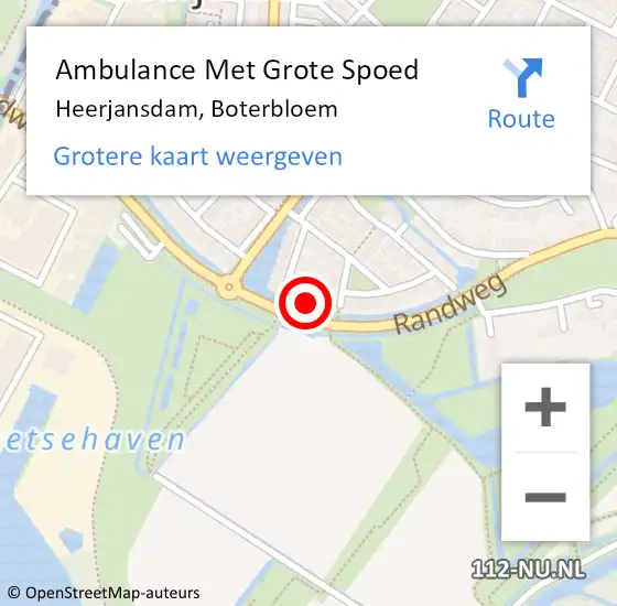 Locatie op kaart van de 112 melding: Ambulance Met Grote Spoed Naar Heerjansdam, Boterbloem op 6 maart 2018 23:57