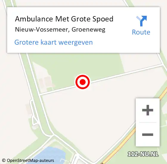 Locatie op kaart van de 112 melding: Ambulance Met Grote Spoed Naar Nieuw-Vossemeer, Groeneweg op 7 maart 2018 00:51