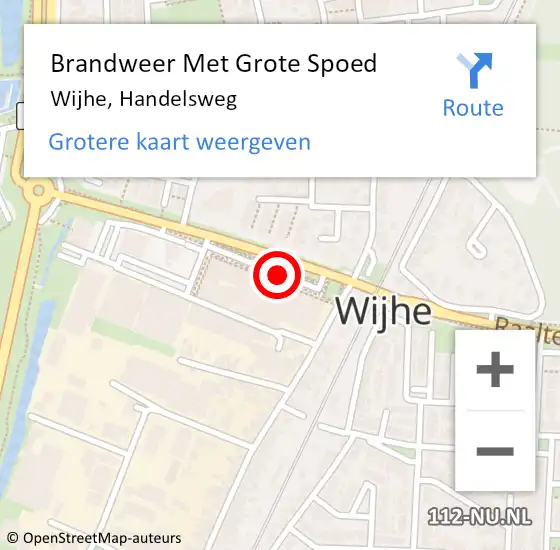 Locatie op kaart van de 112 melding: Brandweer Met Grote Spoed Naar Wijhe, Handelsweg op 7 maart 2018 01:24