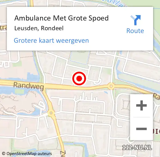 Locatie op kaart van de 112 melding: Ambulance Met Grote Spoed Naar Leusden, Rondeel op 7 maart 2018 02:21