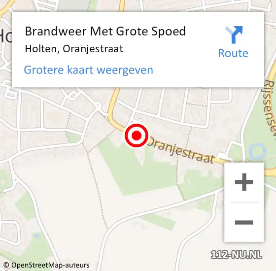 Locatie op kaart van de 112 melding: Brandweer Met Grote Spoed Naar Holten, Oranjestraat op 7 maart 2018 05:08