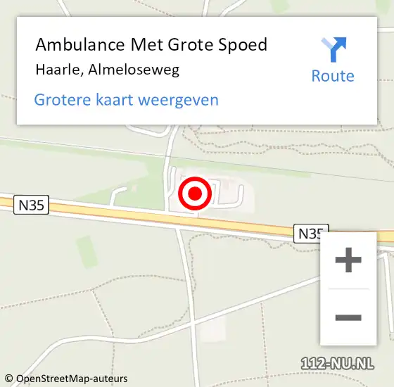 Locatie op kaart van de 112 melding: Ambulance Met Grote Spoed Naar Haarle, Almeloseweg op 7 maart 2018 05:47