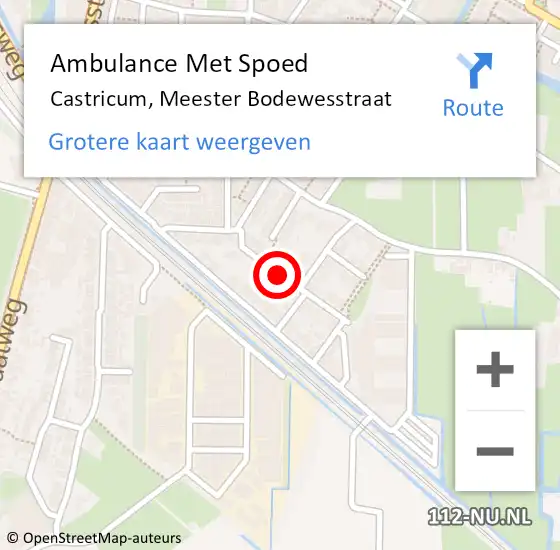 Locatie op kaart van de 112 melding: Ambulance Met Spoed Naar Castricum, Meester Bodewesstraat op 7 maart 2018 06:54