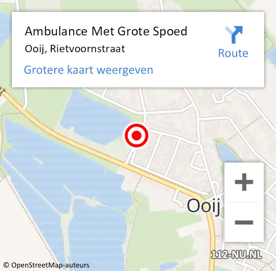 Locatie op kaart van de 112 melding: Ambulance Met Grote Spoed Naar Ooij, Rietvoornstraat op 7 maart 2018 06:58