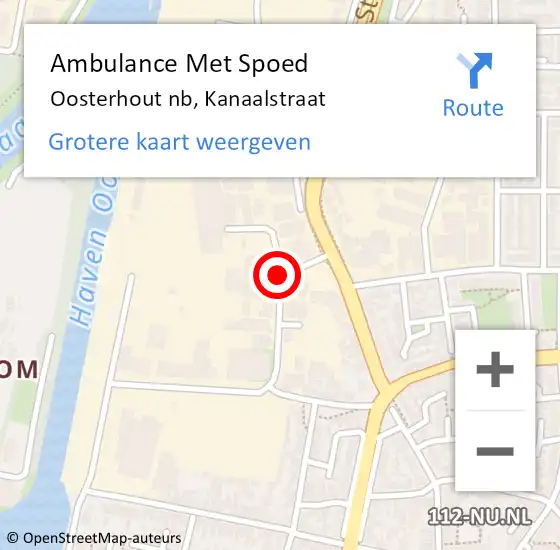 Locatie op kaart van de 112 melding: Ambulance Met Spoed Naar Oosterhout nb, Kanaalstraat op 7 maart 2018 08:11