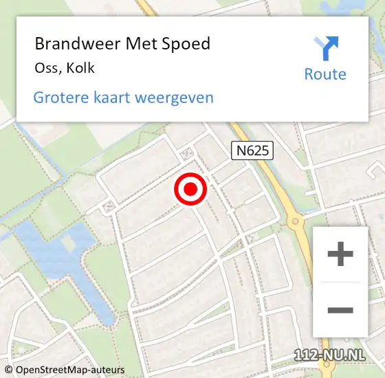 Locatie op kaart van de 112 melding: Brandweer Met Spoed Naar Oss, Kolk op 7 maart 2018 08:11