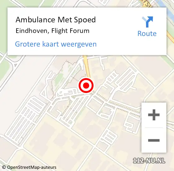 Locatie op kaart van de 112 melding: Ambulance Met Spoed Naar Eindhoven, Flight Forum op 7 maart 2018 08:28
