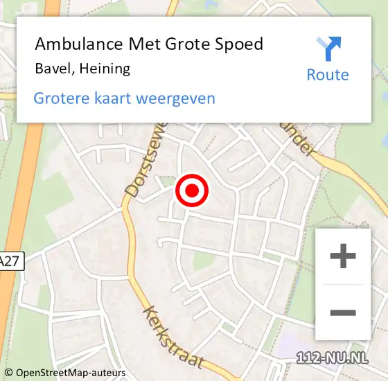 Locatie op kaart van de 112 melding: Ambulance Met Grote Spoed Naar Bavel, Heining op 7 maart 2018 08:40