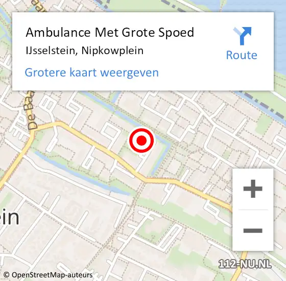 Locatie op kaart van de 112 melding: Ambulance Met Grote Spoed Naar IJsselstein, Nipkowplein op 7 maart 2018 10:19