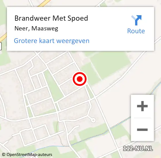 Locatie op kaart van de 112 melding: Brandweer Met Spoed Naar Neer, Maasweg op 7 maart 2018 10:33