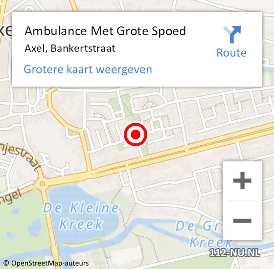 Locatie op kaart van de 112 melding: Ambulance Met Grote Spoed Naar Axel, Bankertstraat op 7 maart 2018 10:49