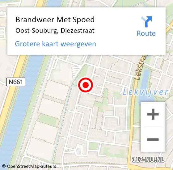 Locatie op kaart van de 112 melding: Brandweer Met Spoed Naar Oost-Souburg, Diezestraat op 7 maart 2018 11:02